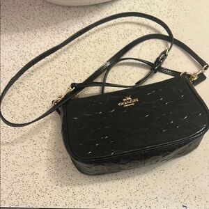 Coach Black Shoulder Bag with Glossy Finish not leather super clean see creed